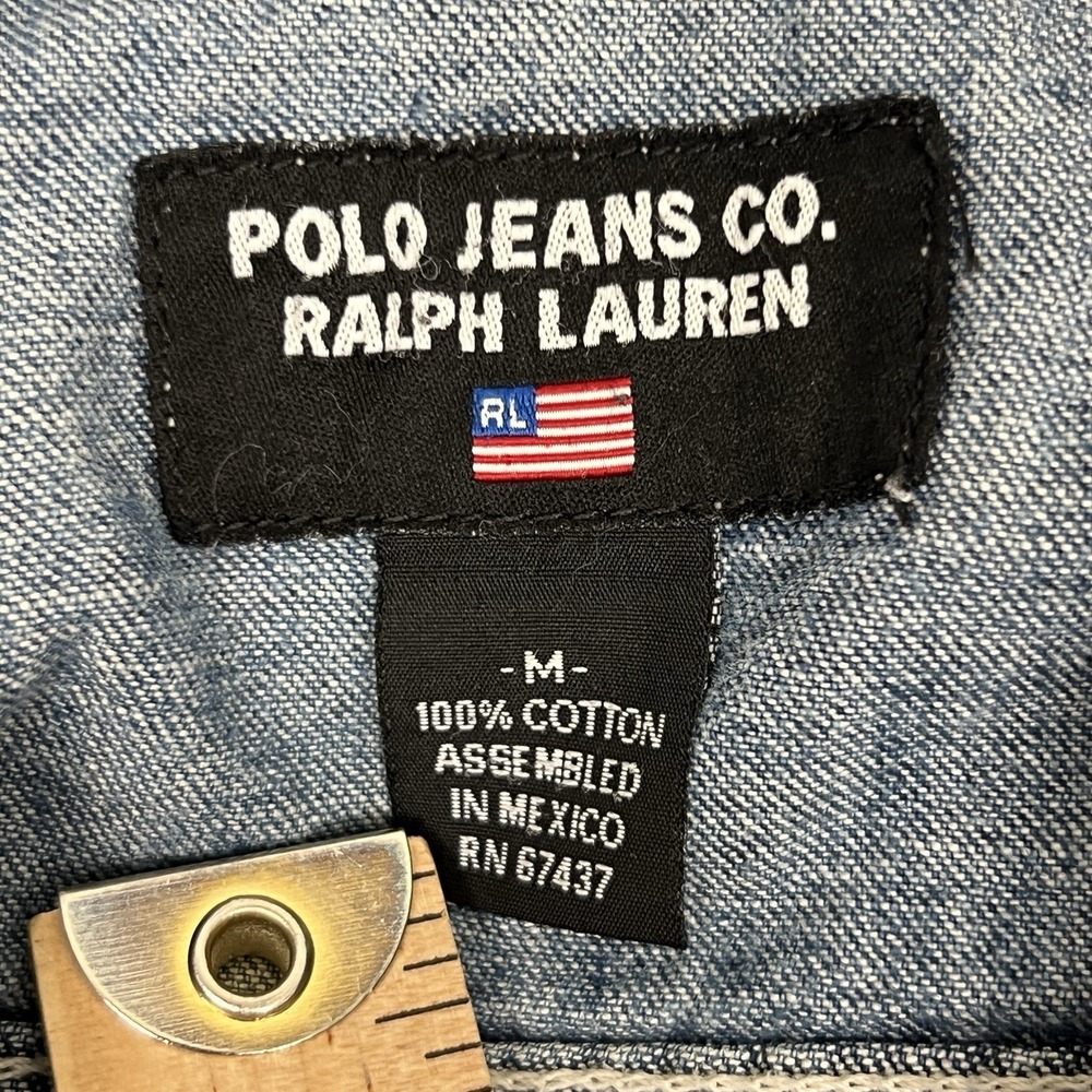 Vintage 90s Polo Jeans Co Ralph Lauren Trucker Denim Saturday Jacket Womens M - Picture 5 of 12